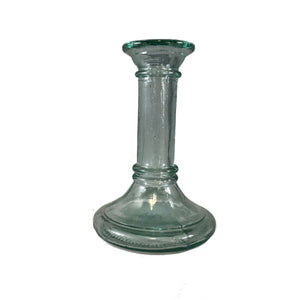 Hand Finished Clear Glass Candlestick