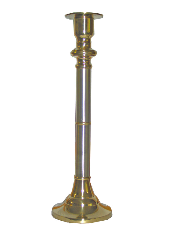 Polished Brass And Pewter Candlestick
