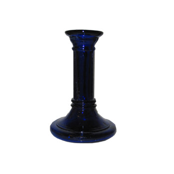 Hand Finished Blue Glass Candlestick